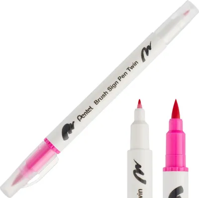 Produktbild von Pentel doppelseitiger Pinselmarker, Pink, SESW30C-T109