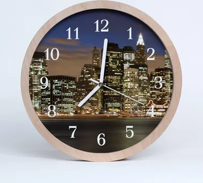 Produktbild von Holzuhr 20fi cm wanduhr - Stadtgebäude Stadt