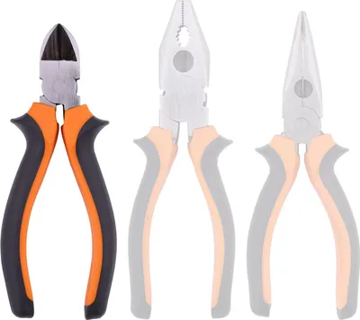 Produktbild von BOOMET 3 in 1 Zangenset · Drahtschneider Kabelschneider Kabelschere · ergonomischer Griff Universalzange