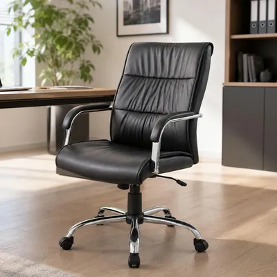 Produktbild von Bürostuhl Dagomer, Chefsessel mit Armlehnen, Ergonomischer Bürostuhl, 69x60h105/115 cm, Schwarz