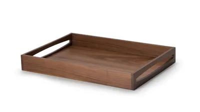 Image de CONTINENTA Tablett, Walnuss 49x35x6,3 cm 4240 4017167424002 Vorteilset – 2 Stück – inkl. 4 Edelstahl-Trinkhalme
