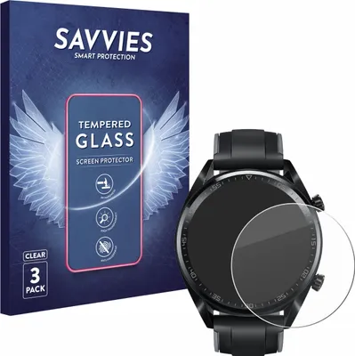 Produktbild von 3x Savvies Schutzglas für Huawei Watch GT / GT Active Displayschutz 9H Glas klar transparent