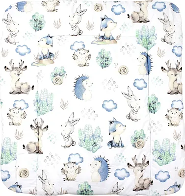 Produktbild von TupTam Baby Wickeltischauflage mit Baumwollbezug Gemustert, Farbe: Rehe / Igel, Größe: 75 x 85 cm