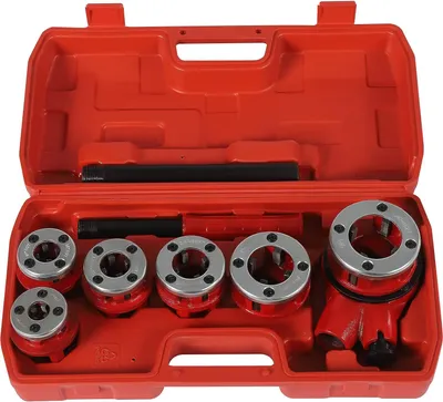 Obrázek produktu pro 6dílná sada štípacích spojek Sada závitníků 1/4" 3/8" 1/2" 3/4" 1" 1-1/4" a úložný kufřík