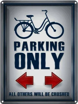 Produktbild von vianmo Blechschild 40x30 cm Parken Bike parking only left right