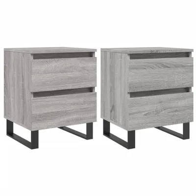 Produktbild von Eleganten-Stil Nachttisch, 2er Set, Beistelltisch,Modernes Design, Grau Sonoma 40x35x50 cm Holzwerkstoff - Nachttische & -schränke - Möbel26