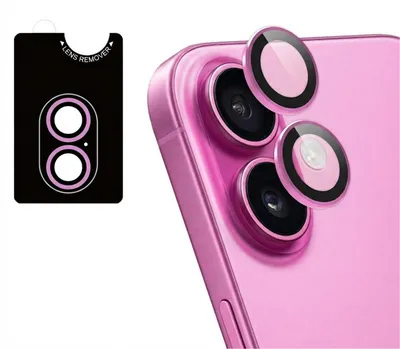 Imagen del producto de Protector de cámara de cristal paquete de 2 para Apple iPhone 16 / 16 Plus - Rosa