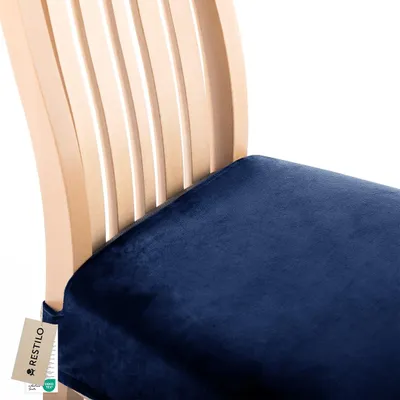 Produktbild von Stuhlhussen 40x40+5 cm Stretch schützender Stuhlbezug Universal Stuhlüberzug Hussen 1 Stück Dunkelblau