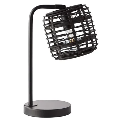 Productafbeelding van Brilliant Tischleuchte Crosstown Rattan schwarz max. 40W E27 ohne Leuchtmittel mit Schalter