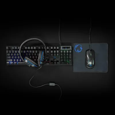 Produktbild von Nedis GCK51110BKUS Gaming-Set 5-in-1 Tastatur, Headset, Maus und Mauspad Schwarz
