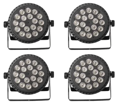 Immagine prodotto di Fari LED Par - Luci per palco DMX - Confezione da 4 - RGBWA+UV 6-in-1 - DMX512 - 234 W - Angolo di illuminazione di 40° - Spina europea