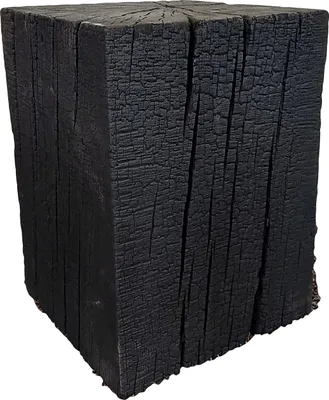 Produktbild von Unikat Hocker Deko-Hocker Feurige Eiche Massiv Schwarz