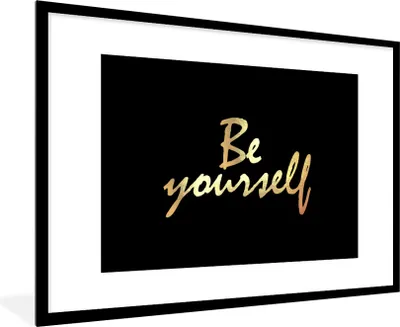 Produktbild von MuchoWow® Gerahmtes Poster Zitate - Selbstvertrauen - Gold - Schwarz 90x60 cm - Poster mit Schwarzem Bilderrahmen Wandposter Rahmen Foto Bilder - Wanddekoration - Fotos