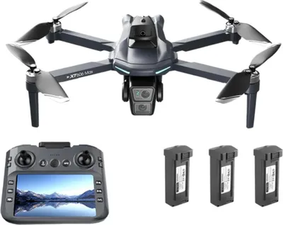 Produktbild von Zimilo GPS Drohne mit Bildschirm-Fernsteuerung, 3 Akkus, HD-Kamera, Brushless Motor, 30 Min. Flugzeit, 1200m Reichweite