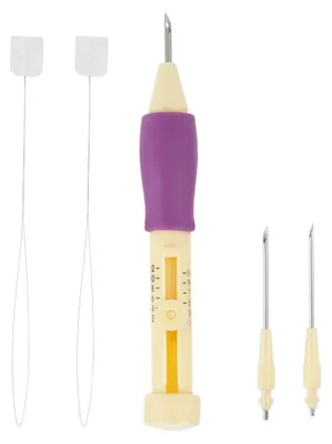 Productafbeelding van Stickstiftset - Met 3 roestvrijstalen naalden - Prikgereedschap voor handwerk