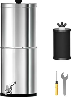 Zdjęcie produktu dla System filtrów do wody 1 galon na blat ze stali nierdzewnej z filtrami K8779 bez uchwytu