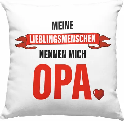 Produktbild von Trendation - Opa Geschenke Geschenk Deko-Kissen mit Füllung 40x40 mit Spruch Opa Geschenkidee Nichte Enkel Vatertag Großvater (Grau)