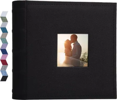 Produktbild von Famanu Fotoalbum 10x15 cm mit 200 Taschen und Leinen-Cover - Hochzeit, Familie, Baby, Urlaub