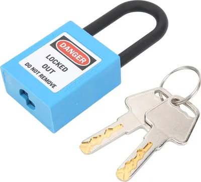 Produktbild von 38-mm-Lockout-Tagout-Schloss, erosionsbeständiges, isoliertes Sicherheitsvorhängeschloss aus Nylon mit Schlüssel