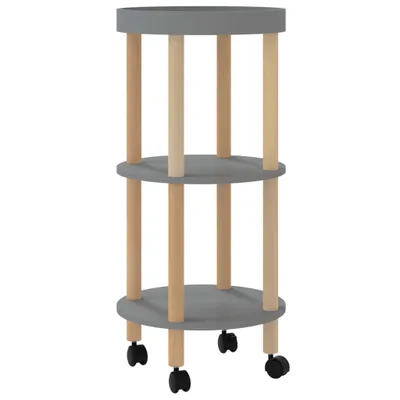 Obrázok produktu pre 3-poschodový vozík sivý 38x38x82 cm kompozitné drevo a borovica