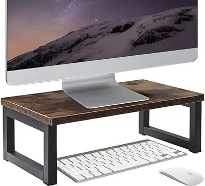Produktbild von PolkaHome® Höhenverstellbarer Monitorständer mit Metallrahmen, PC-Laptop-Bildschirmerhöhung, Schreibtisch-Organizer für Zuhause oder Büro