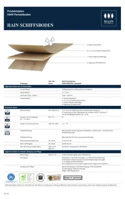 Produktbild von HAIN | 2,64 m² | Eiche 20020 Schiffsboden Parkett, Eiche harmonisch gebürstet, Parkettboden, Holzparkett, Massivholzdielen, Landhausdielen