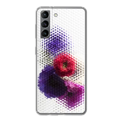 Produktbild von MuchoWow® Handyhülle Schutzhülle Hülle für Samsung Galaxy S21 Mohn - Blumen - Glas Silikon Softcase Handy Hülle - Softcase
