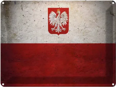 Produktbild von vianmo Blechschild 30x40 cm Flagge Polen Fahne Wappen