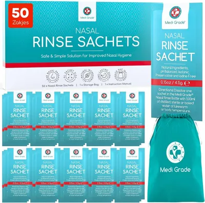 Zdjęcie produktu dla Płukanie nosa – w 100% naturalne – 50 porcji do płukania nosa z solą
