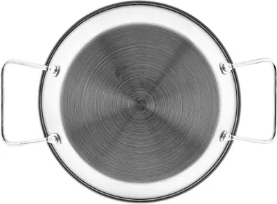 Produktbild von Bratpfanne mit Doppelgriff Paellapfanne Metalltablett Edelstahl Antihaft 20 cm