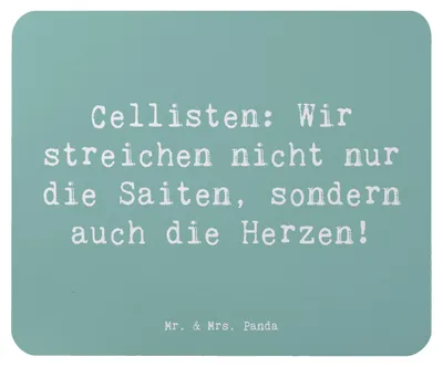 Produktbild von Mr. & Mrs. Panda Mauspad Spruch Cello Herz - Meeresbrise - Geschenk, Mouse Pad, computer, pc, Lernen, Gefühl, Instrument, Saiteninstrument, Musiker, Mousepad, mousematte