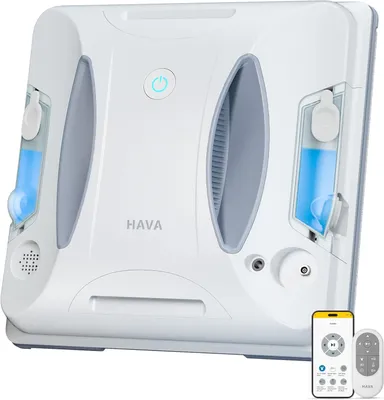 Image de Robot lave-vitres HAVA U01 avec fonction pulvérisation, puissance d'aspiration de 3800 Pa, buse à ultrasons, nettoyage des bords, application et télécommande, pour fenêtres et vitres