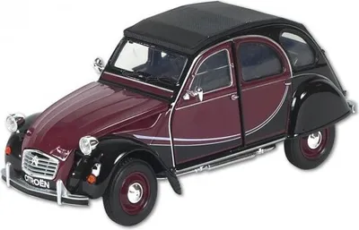 Produktbild von Welly 1:24 Citroen 2 CV 6 Charlston, dunkelrot-schwarz