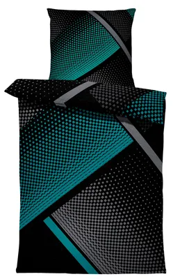 Produktbild von Winter Bettwäsche Thermo Fleece Kuschelig Warm Flausch Bettbezüge Bettwäsche-Set, Größe:2 teilig  135x200 cm, Farbe:Geometrisch petrol