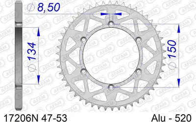 Produktbild von AFAM Kettenrad 17206N-48 radseitig hinten 0 3kg