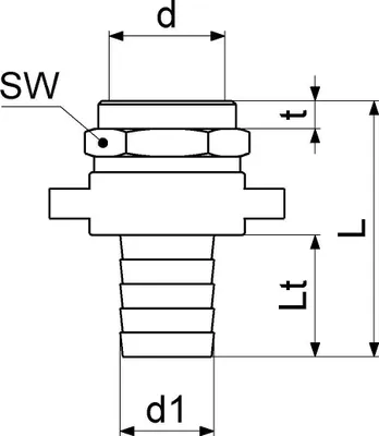 Produktbild von Js Standrohrverschraubung         3Tlg.,Flachdichtend,Ig 1",Ms