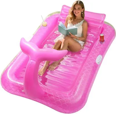 Immagine prodotto di Materasso gonfiabile – Materasso da piscina con schienale – Letto gonfiabile per adulti – Lettino da piscina – Materasso da piscina con schienale – Materasso gonfiabile con portabicchieri