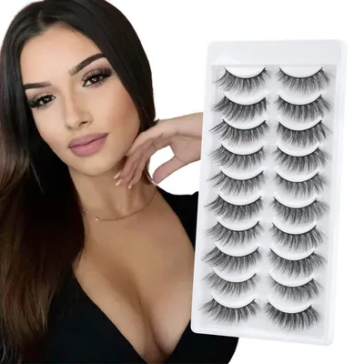 Produktbild von Künstliche Wimpern Cat Eye 10 Paar Faux Mink Wiederverwendbar Handgemacht
