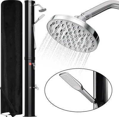 Immagine prodotto di Doccia solare Doccia da piscina per il giardino Doccia da esterno Doccia da giardino Doccia 40L Con doccetta Con copertura protettiva Nero