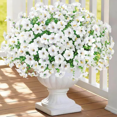 Produktbild von Kunstpflanze Weldomcor 12 Bündel künstliche Blumen für den Außenbereich, UV-beständig, Kunstseide, Winde, Kunstgrün, Kunststoff, Petunie, Frühlings- u