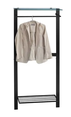 Produktbild von M2 Kollektion Garderobenleiste Valencia Schuhablage Hutablage Sicherheitsglas Metall 80x190x33 cm