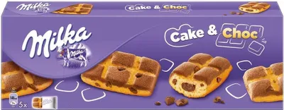 Produktbild von 6x Milka CAKE & CHOC mit Sahne- und Schokoladennuggets 175g biscuits cookies