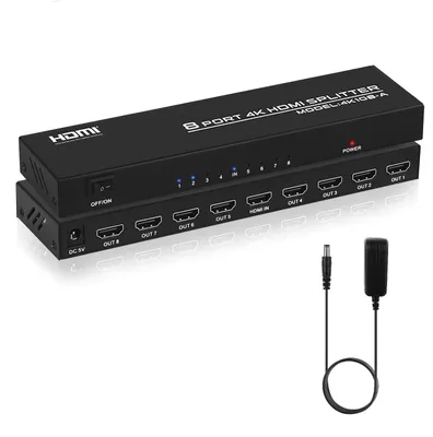 Productafbeelding van 4K HDMI Splitter 1 in 8 Out, ondersteunt 3D, HDCP, compatibel met HDTV