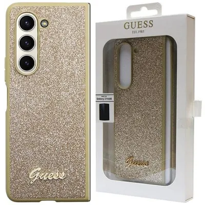 Produktbild von Guess Glitter Script Hülle Für Samsung Galaxy Z Fold 5 - Gold