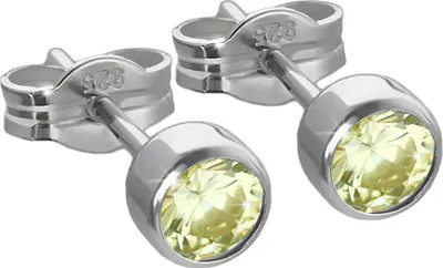Produktbild von Paar Ohrstecker 925 Silber Rhodiniert 4,50mm Limette Zirkonia Damen Herren 6691