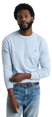 Image de Pull en coton classique pour homme, col en V, couleur bleu clair, taille S (Europe)