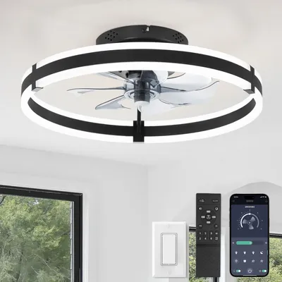 Imagen del producto de Ventilador de techo con luz - , 35 vatios, 49,7 cm de diámetro - Lámpara LED - Para uso interior