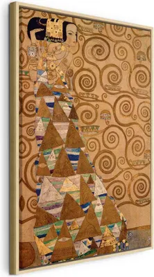 Produktbild von Italienischer Leinwand Leinwandbild - Expectation (Gustav Klimt) 60x90 cm Reproduktionen l-F-10560-b-a