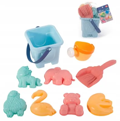 Produktbild von WOOPIE Sandspielzeug Eimer Set Pastel 9-teilig