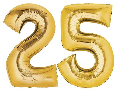 Produktbild von Folienballon, 80 cm, gold, Ziffer 25